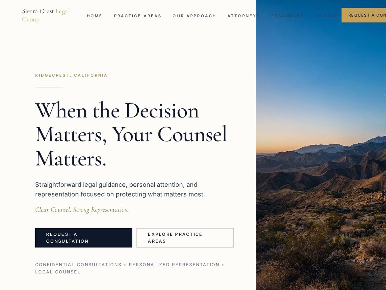 Website design preview for Law Firm & Professional Services Website